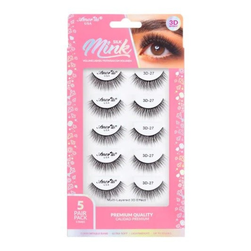 #27 – 5 Pair Pack Premium 3D Silk Mink False Lashes