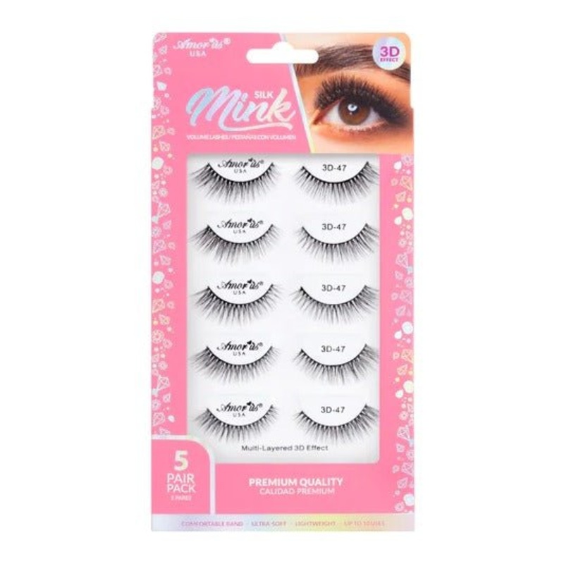#47 – 5 Pair Pack Premium 3D Silk Mink False Lashes