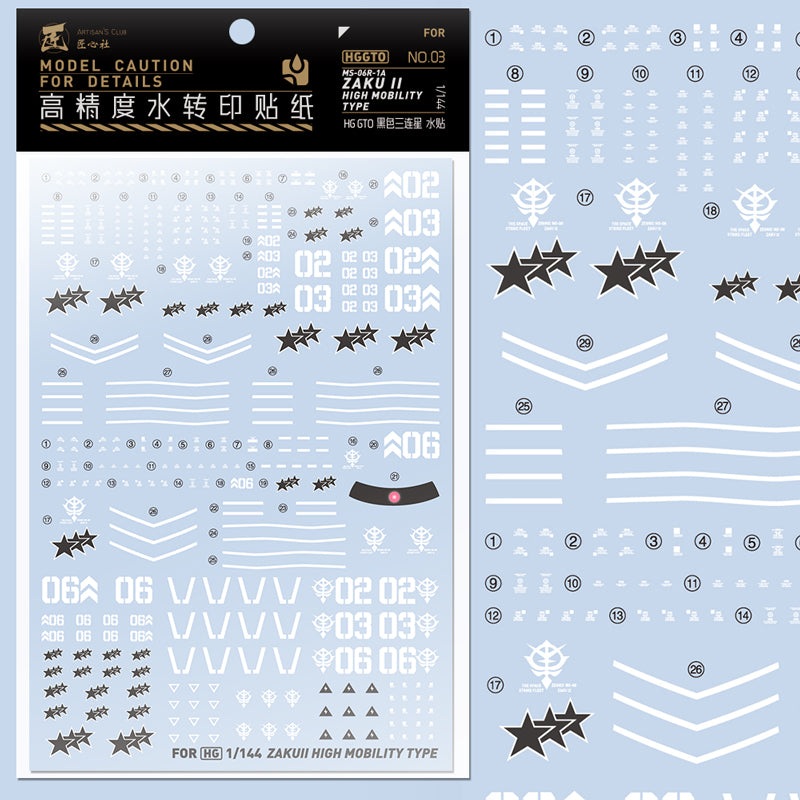 Artisan’s Club HGGTO Zaku II High Mobility Water Decal