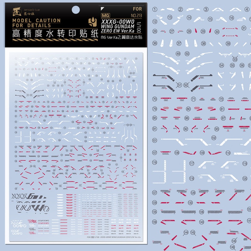 Artisan’s Club MG Wing Gundam Zero EW Ver.Ka Water Decal