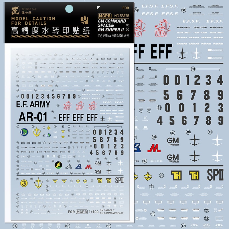 Artisan’s Club MG GM Custom & GM Sniper II Water Decal