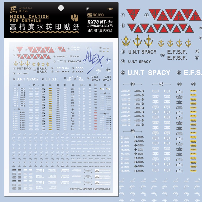 Artisan’s Club MG Gundam NT-1 Alex Water Decal