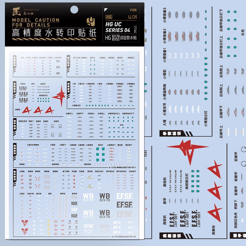 Artisan’s Club HGUC Series 04 Water Decal