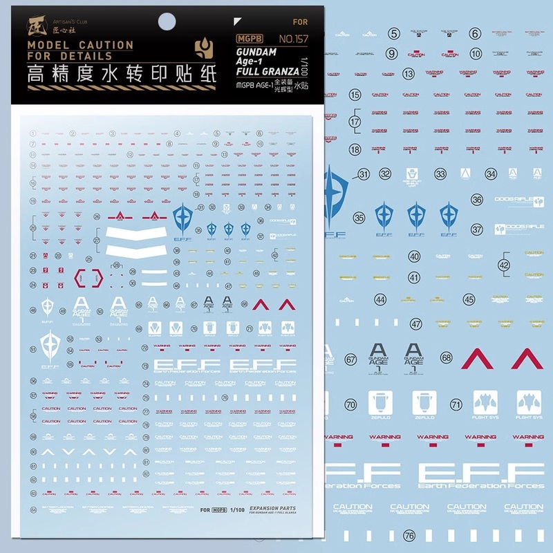 Artisan’s Club MG Gundam Age-1 Full Granza Water Decal