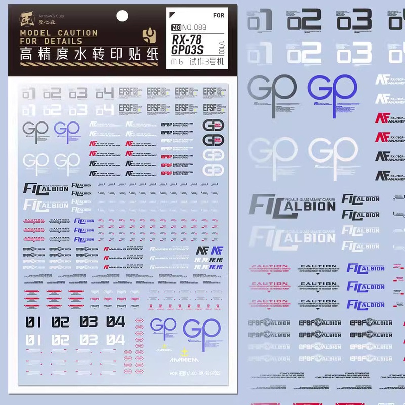 Artisan’s Club MG Rx-78 GP03s Water Decal