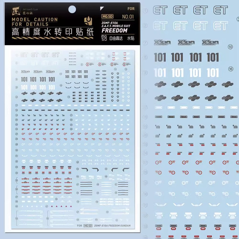 Artisan’s Club MGSD Zgmf-x10A Freedom Water Decal