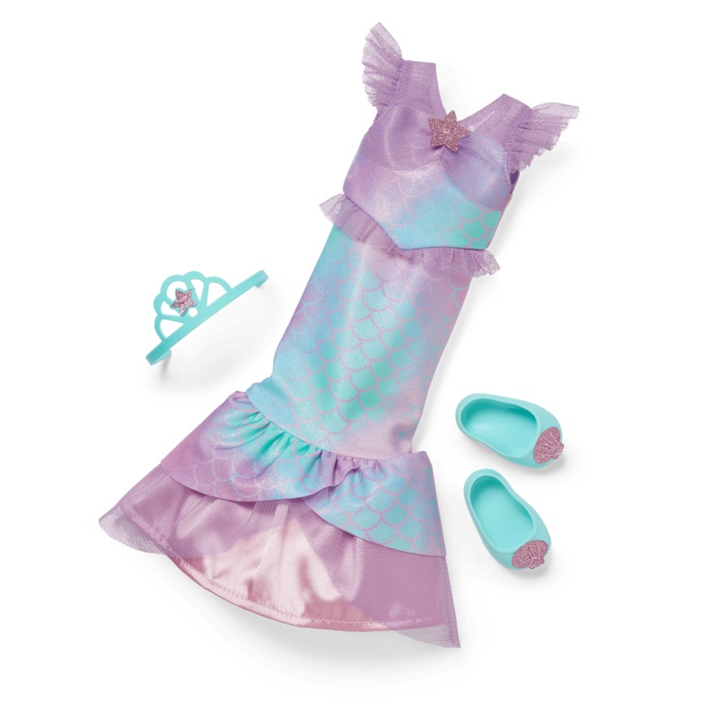 2-in-1 Sparkly Mermaid Outfit for WellieWishers Dolls
