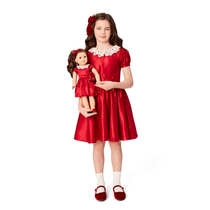 American Girl x Janie and Jack Holly-Red Party Dress for Girls & 18-inch Dolls