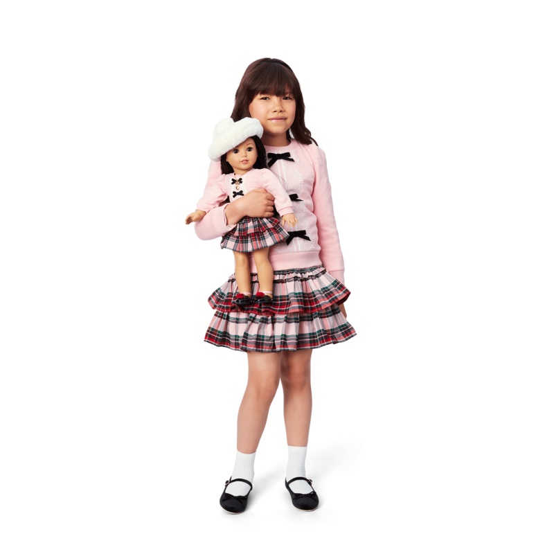 American Girl x Janie and Jack Wrapped in Bows Top & Skirt Outfit for Girls & 18-inch Dolls