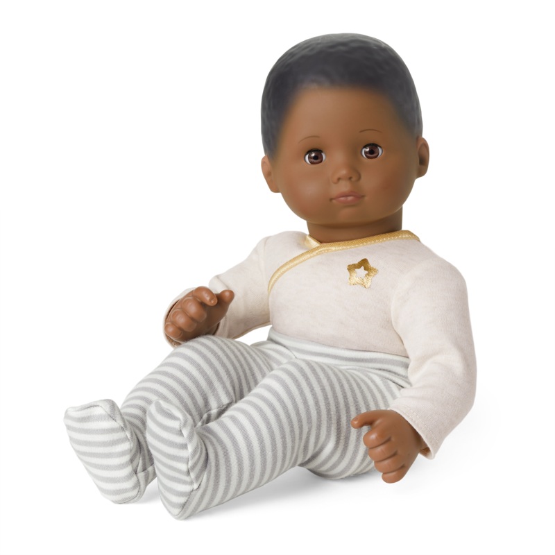 Bitty Baby Doll #1 with black hair in Cloud Gray