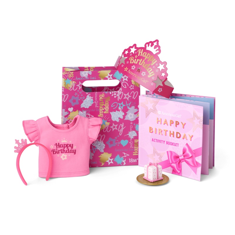 American Girl Happy Birthday Goody Bag Bundle for Little Girls (4 Pack)