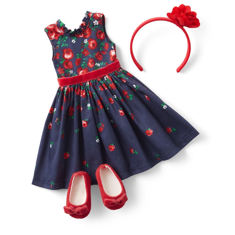 American Girl x Janie and Jack Wrapped in Roses Party Dress for WellieWishers Dolls