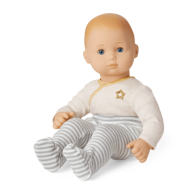 Bitty Baby Doll #3 with blonde hair in Cloud Gray