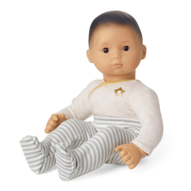 Bitty Baby Doll #4 with black hair in Cloud Gray