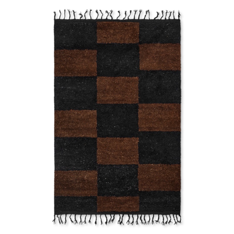 Woll-Teppich Mara, 120 x 180 cm schwarz / chocolate – ferm LIVING