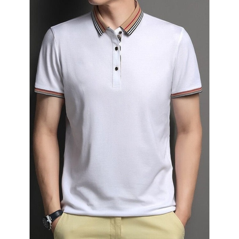 Silk Solid Color Printing Polo Shirt