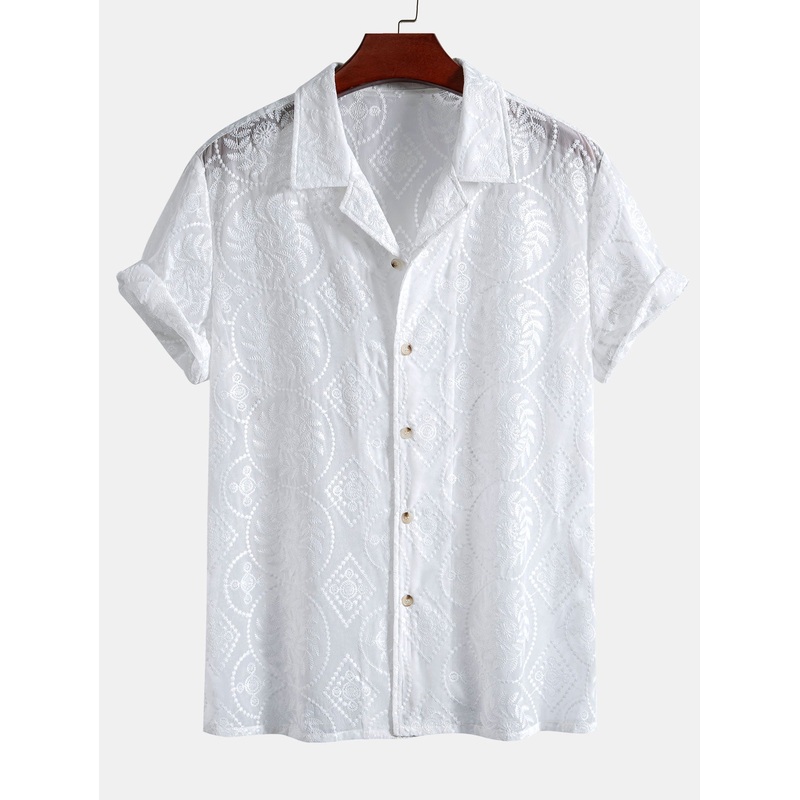 Embroidered Floral Cuban Shirt