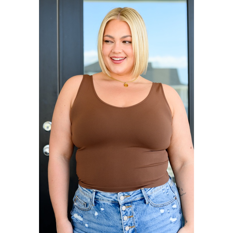 Carefree Seamless Reversible Tank in Brown