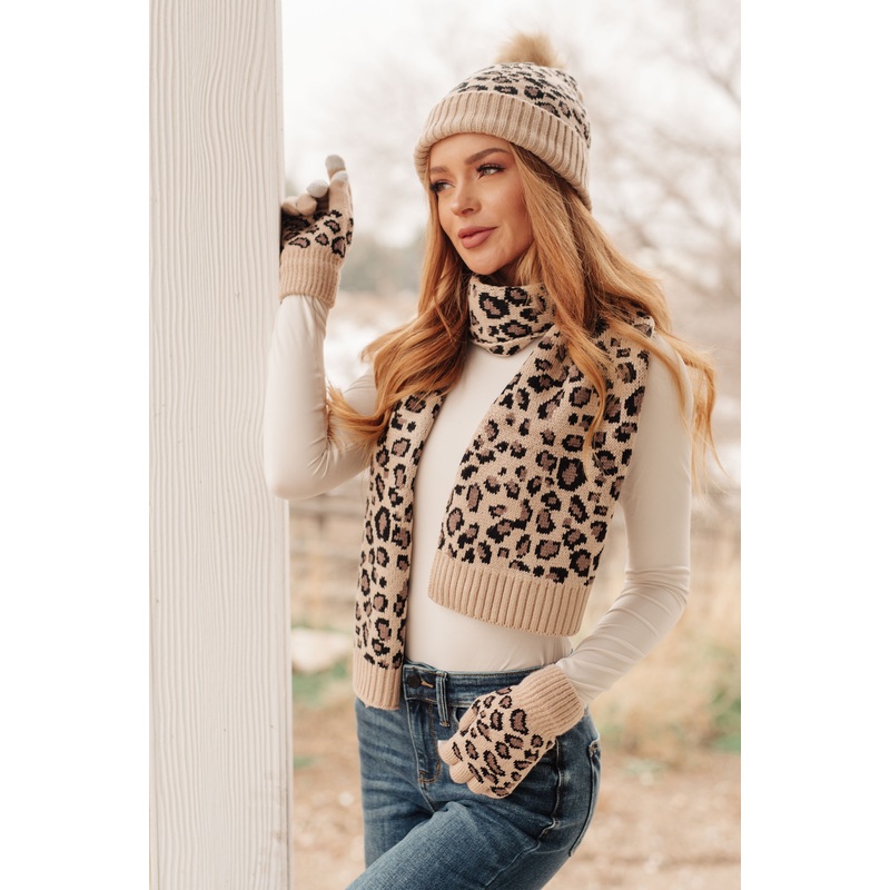 Warm in Spots Animal Print Winter Set