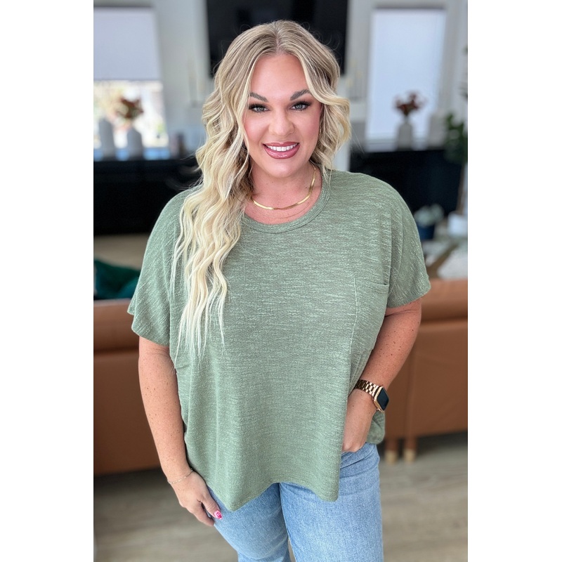 Let Light be Light Drop Shoulder Oversized Tee in Light Olive