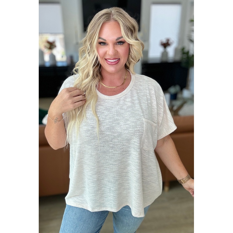 Let Light be Light Drop Shoulder Oversized Tee in Sand Beige