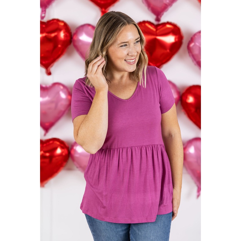 Sarah Ruffle Short Sleeve – Orchid