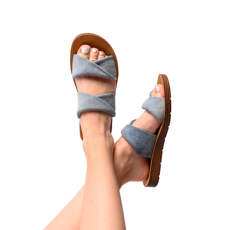 With a Twist Sandal in Denim