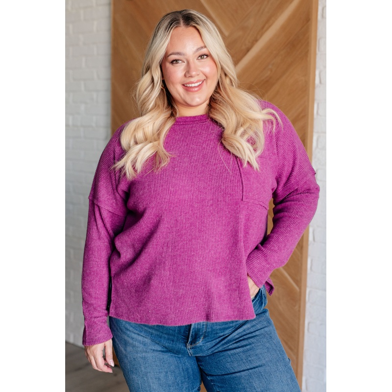 Casual Tuesday Ribbed Knit Sweater in Light Plum