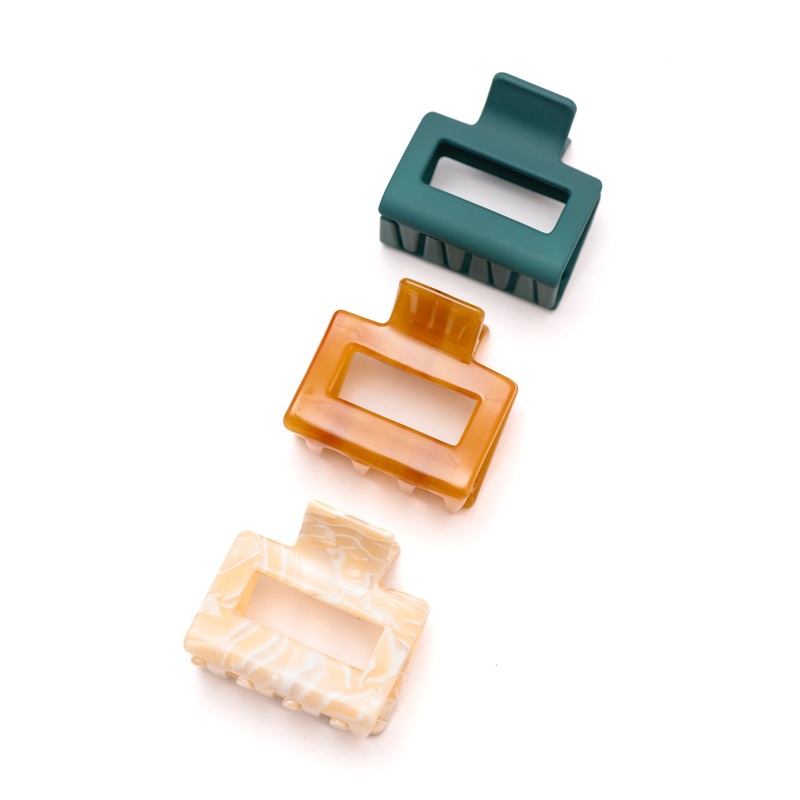 Small Square Claw Clip Set of 3