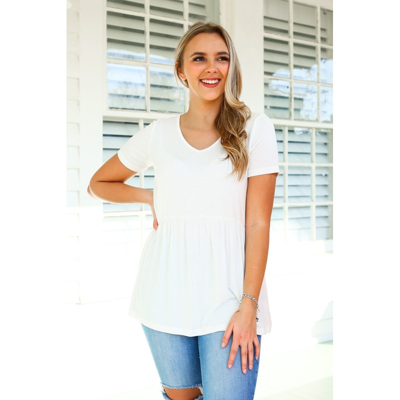 Sarah Ruffle Top – Ivory NBI25071427