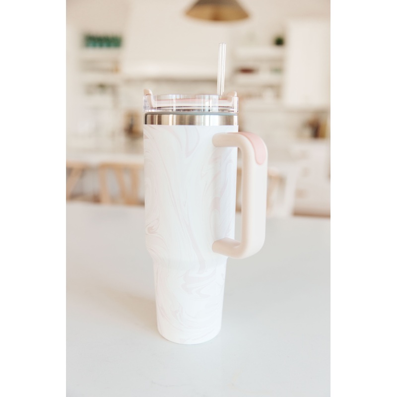Boss Babe 40 oz Stainless Steel Tumbler in Marbled Mauve