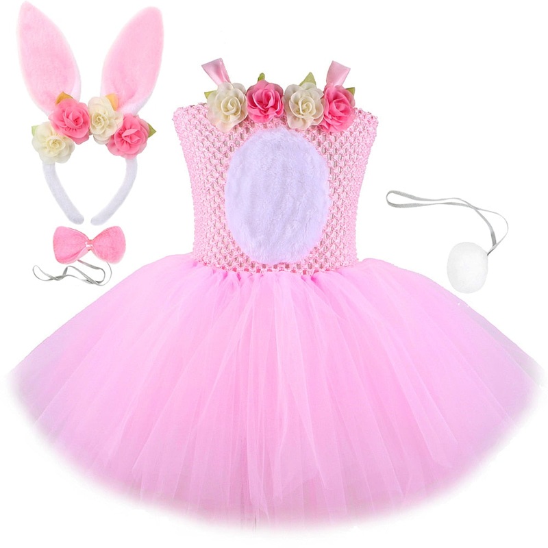 Fantasia rosa de Coelhinha para meninas – 18 meses a 12 anos