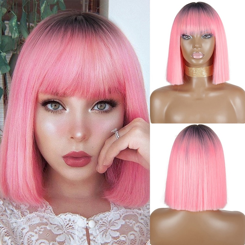 Peruca Feminina de Cabelo Sinttico