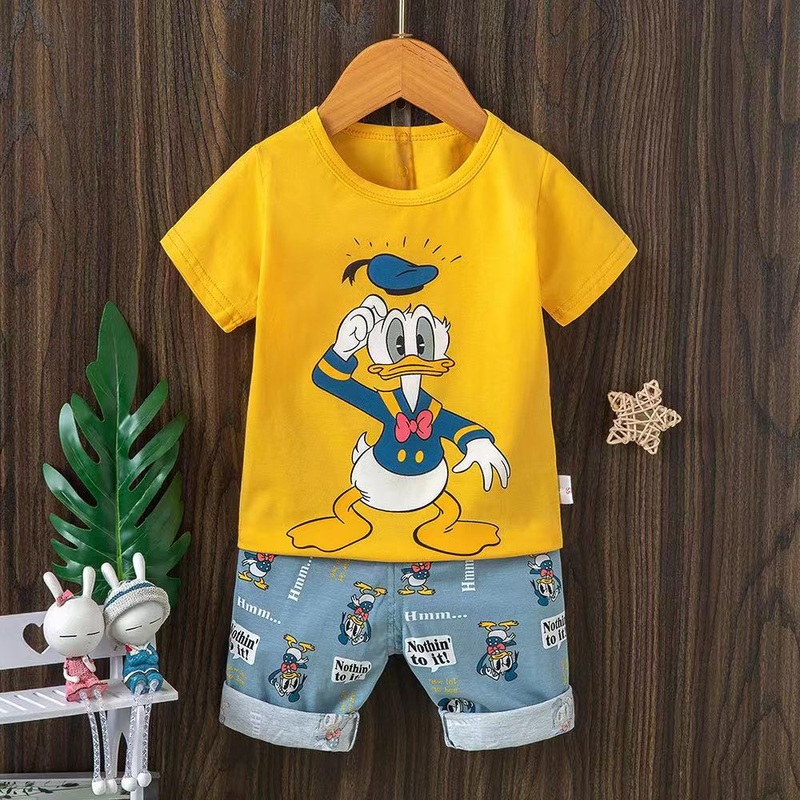 Pijama de vero Pato Donald para crianas de 1 a 3 anos