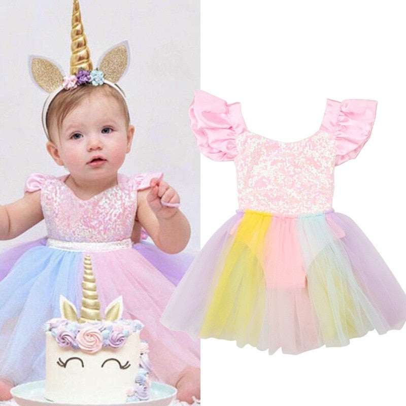 Vestido Unicrnio para meninas – 6 meses a 2 anos