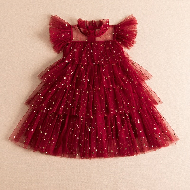 Vestido com Detalhes em Tule – 3 a 8 anos