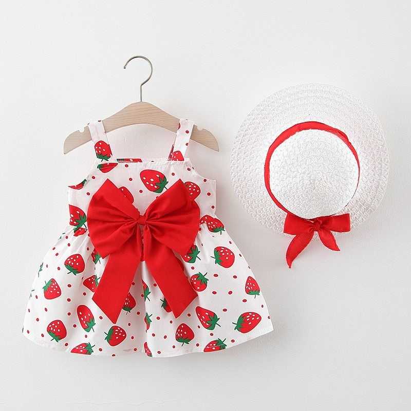 Vestido Estampado com Chapu – 9 meses a 3 anos