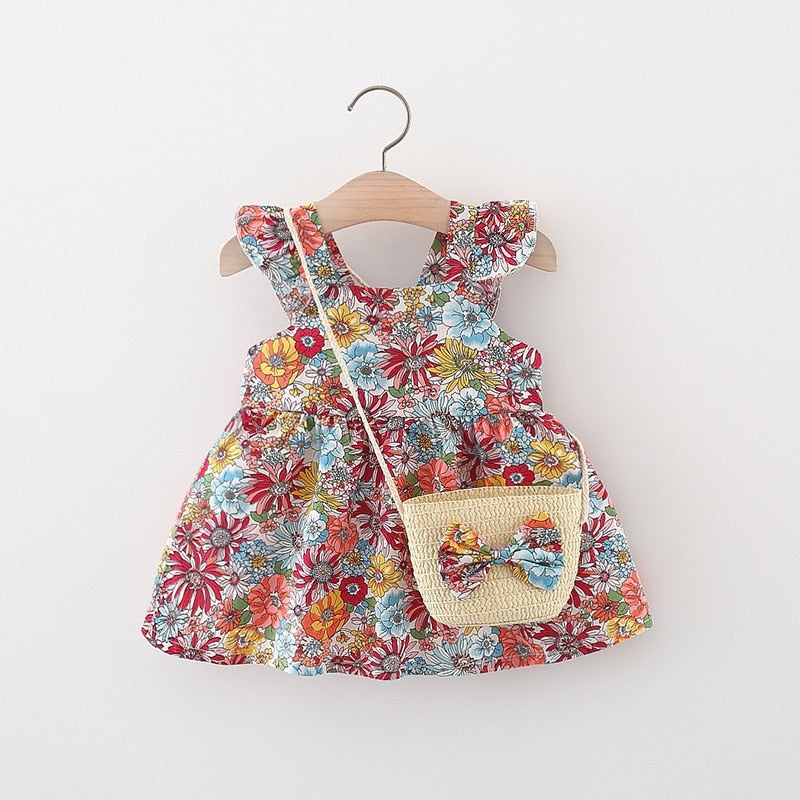 Vestido Floral com Bolsa – 9 meses a 3 anos