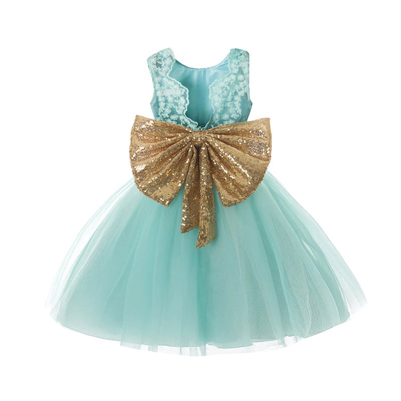 Vestido Verde-gua – 9 meses a 5 anos