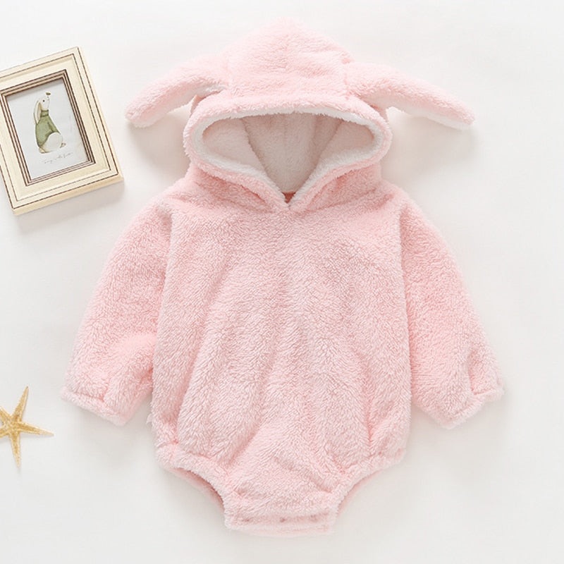 Body Felpudo com Capuz de Coelhinho – 3 meses a 3 anos