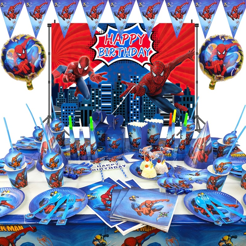 Decorao de Aniversrio do Homem Aranha Azul