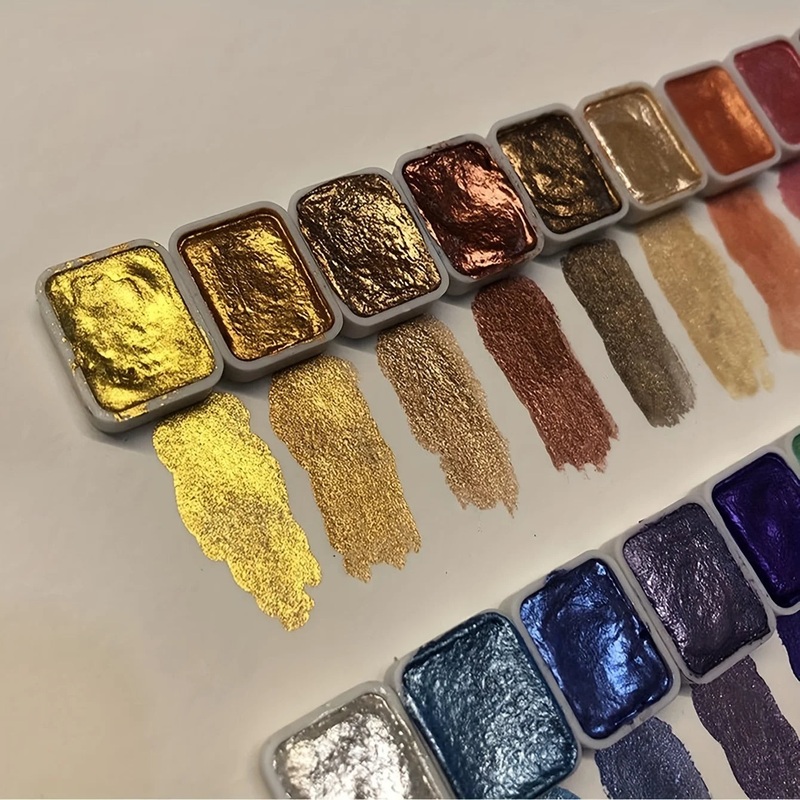 Aquarela com 20 Cores Cintilantes