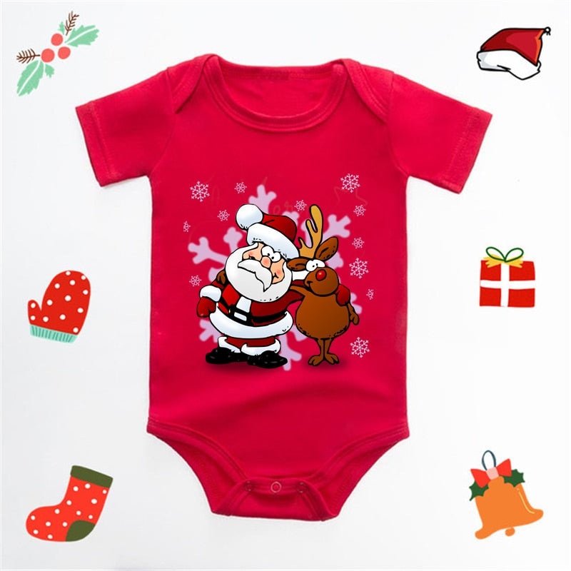 Body Manga Curta Tema Natalino – 3 a 24 meses
