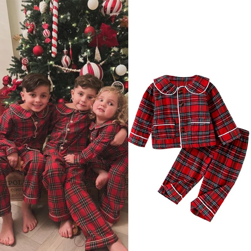Conjunto Pijama Xadrez – 1 a 5 anos