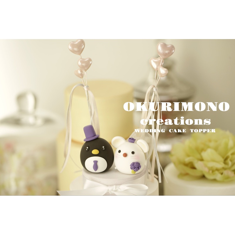 Penguin and Mouse Wedding Cake Topper RM40383149