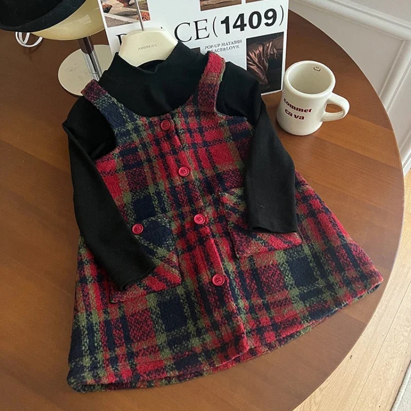 Vestido Xadrez Vintage – 2 a 8 anos