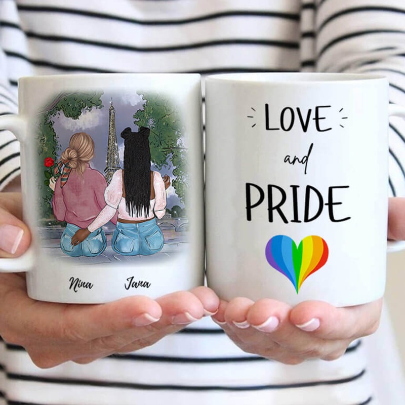 2 Frauen Pride Tasse personalisiert – personalisierte Tasse mit Spruch