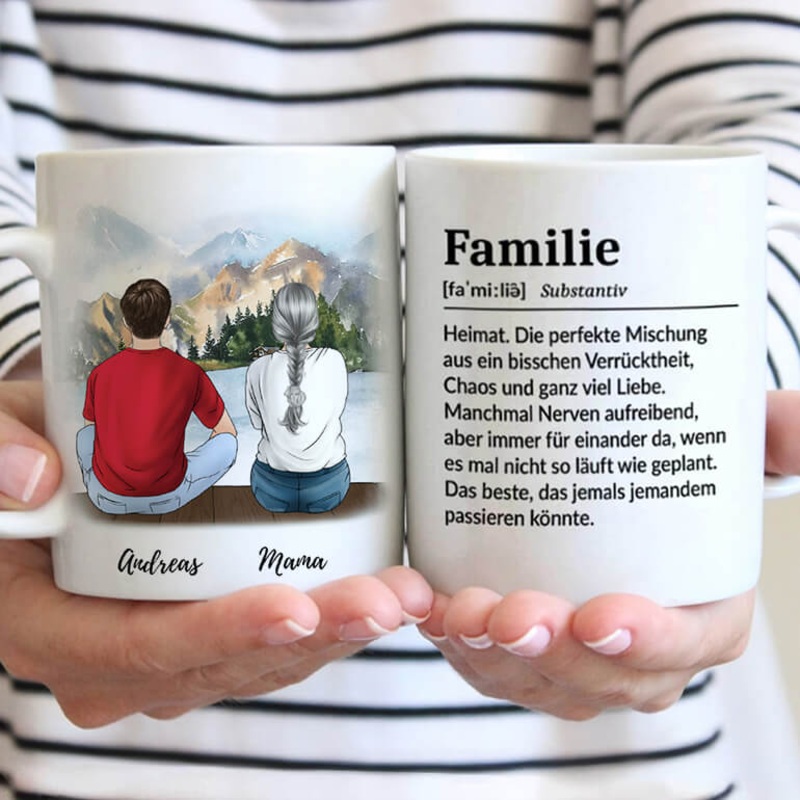 Mutter & Sohn am See Tasse personalisiert – personalisierte Tasse mit Spruch