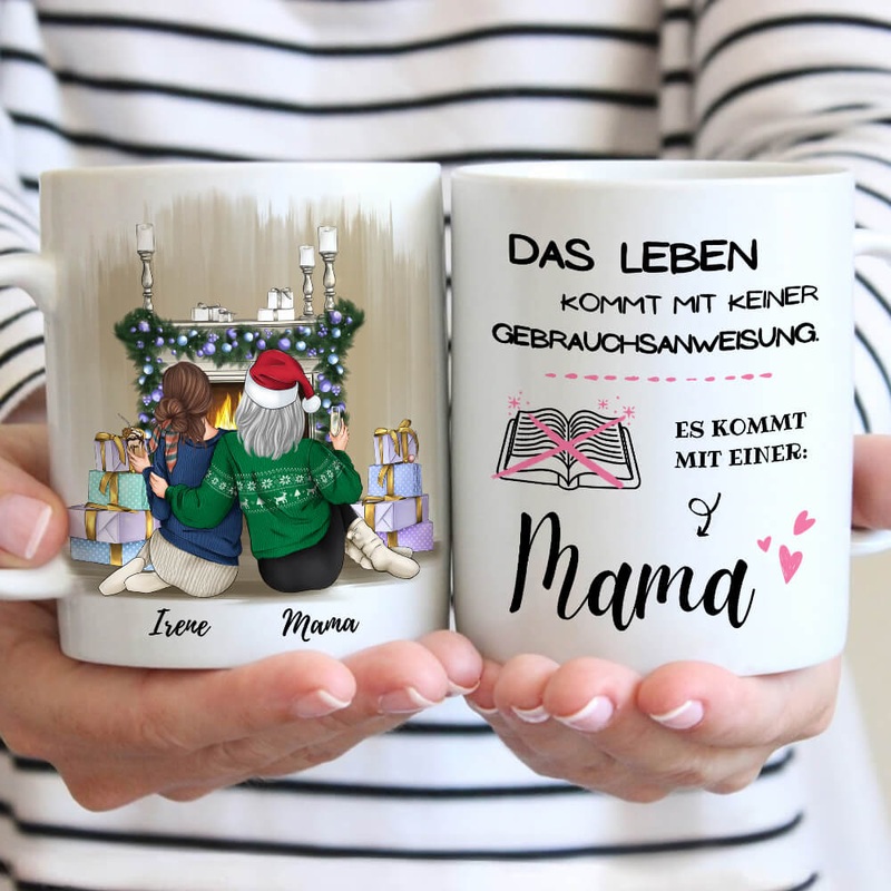 Mutter & Tochter Weihnachtsedition – personalisierte Tasse