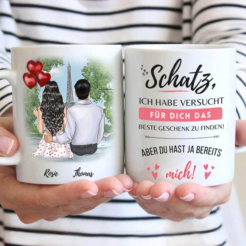 Prchen in Paris Tasse personalisiert – Personalisierte Tasse mit Spruch
